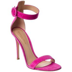 Gianvito Rossi Portofino 105 Suede Sandal, Pink